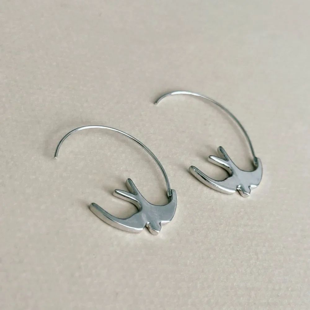 Bird Hoop Earrings #2364 - Picture 4 of 4